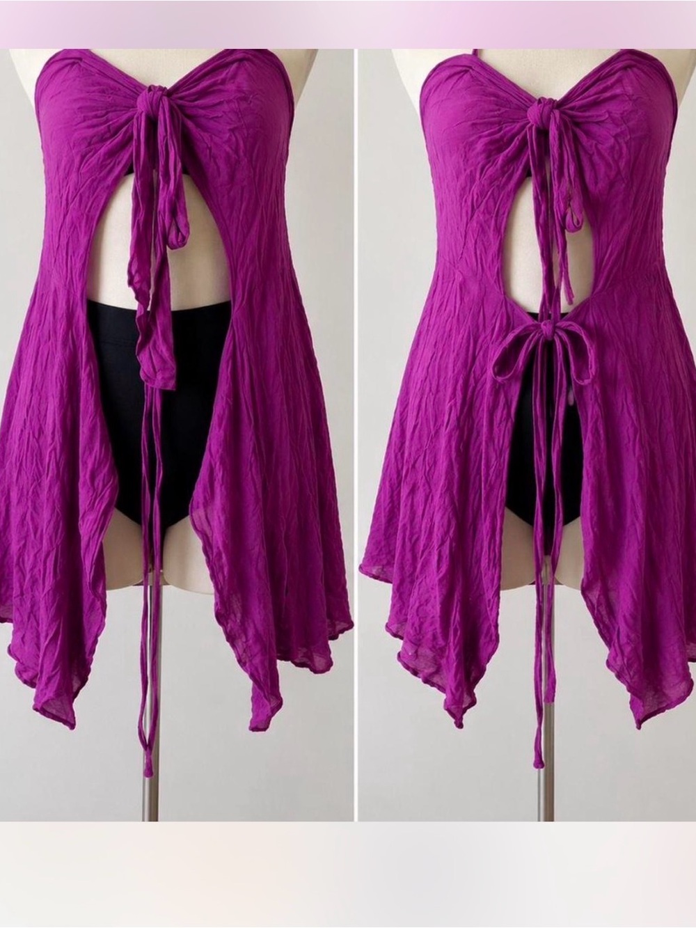 Lulu's Bright Magenta Tie-Front Tunic